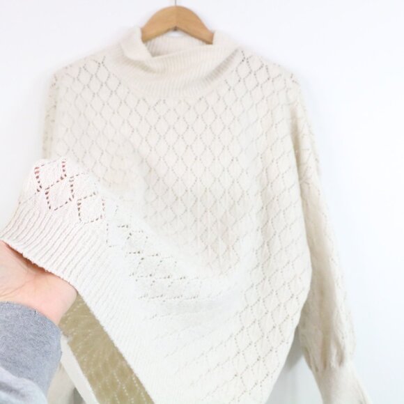 *Wonderly Cream Open Knit Long Sleeve Turtleneck - Picture 5 of 6